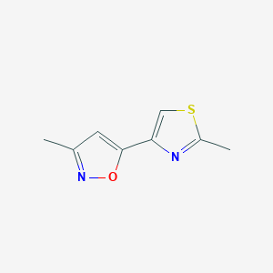 molecular formula C8H8N2OS B13662870 3-Methyl-5-(2-methyl-4-thiazolyl)isoxazole 