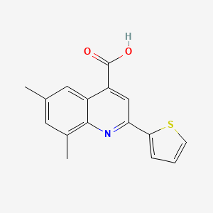molecular formula C16H13NO2S B1366289 6,8-二甲基-2-噻吩-2-基喹啉-4-羧酸 CAS No. 436092-53-4
