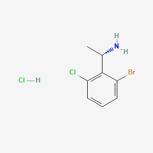 molecular formula C8H10BrCl2N B13662890 (S)-1-(2-Bromo-6-chlorophenyl)ethan-1-amine hydrochloride 
