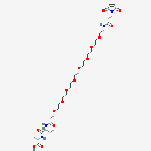molecular formula C34H58N4O15 B13663073 N-[31-(2,5-Dioxo-2,5-dihydro-1-pyrrolyl)-29-oxo-4,7,10,13,16,19,22,25-octaoxa-28-azahentriacontan-1-oyl]-L-valyl-L-alanine 