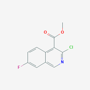 molecular formula C11H7ClFNO2 B13663110 Methyl 3-chloro-7-fluoroisoquinoline-4-carboxylate 