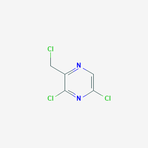 molecular formula C5H3Cl3N2 B13663141 3,5-Dichloro-2-(chloromethyl)pyrazine 