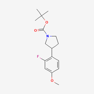 molecular formula C16H22FNO3 B13663148 1-Boc-3-(2-fluoro-4-methoxyphenyl)pyrrolidine 