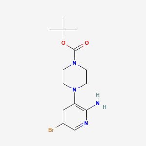 molecular formula C14H21BrN4O2 B13663154 tert-Butyl 4-(2-amino-5-bromopyridin-3-yl)piperazine-1-carboxylate 