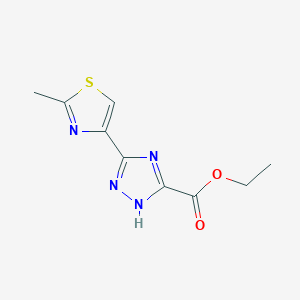 molecular formula C9H10N4O2S B13663184 Ethyl 5-(2-Methylthiazol-4-yl)-1H-1,2,4-triazole-3-carboxylate 