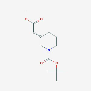 molecular formula C13H21NO4 B13663262 Tert-butyl 3-(2-methoxy-2-oxoethylidene)piperidine-1-carboxylate 