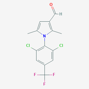 molecular formula C14H10Cl2F3NO B136633 1-[2,6-Dichloro-4-(trifluoromethyl)phenyl]-2,5-dimethyl-1H-pyrrole-3-carbaldehyde CAS No. 144890-91-5