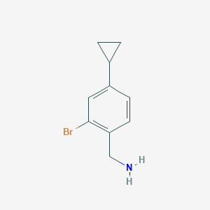 molecular formula C10H12BrN B13663344 (2-Bromo-4-cyclopropylphenyl)methanamine 