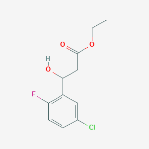molecular formula C11H12ClFO3 B13663358 Ethyl 3-(5-Chloro-2-fluorophenyl)-3-hydroxypropanoate 