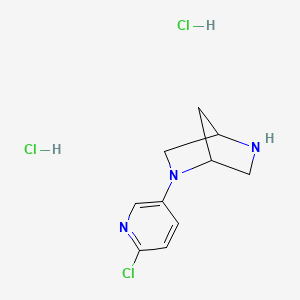 molecular formula C10H14Cl3N3 B1366337 2-(6-Chloro-3-pyridinyl)-2,5-diazabicyclo[2.2.1]heptane dihydrochloride 