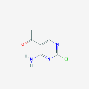 molecular formula C6H6ClN3O B13663384 1-(4-Amino-2-chloropyrimidin-5-YL)ethanone 