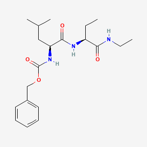 molecular formula C20H31N3O4 B1366341 Carbamic acid, N-[(1S)-1-[[[(1S)-1-[(ethylamino)carbonyl]propyl]amino]carbonyl]-3-methylbutyl]-, phenylmethyl ester 