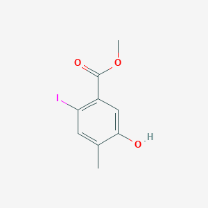 molecular formula C9H9IO3 B13663418 Methyl 5-hydroxy-2-iodo-4-methylbenzoate 