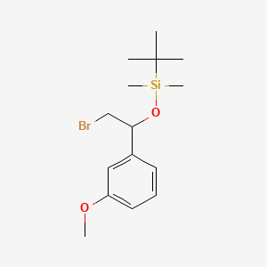 molecular formula C15H25BrO2Si B13663534 (R)-[2-Bromo-1-(3-methoxyphenyl)ethoxy](tert-butyl)dimethylsilane 