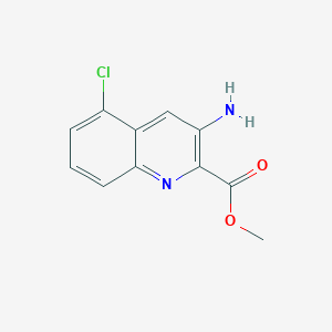 molecular formula C11H9ClN2O2 B13663543 Methyl 3-amino-5-chloroquinoline-2-carboxylate 