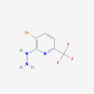 molecular formula C6H5BrF3N3 B13663564 3-Bromo-2-hydrazinyl-6-(trifluoromethyl)pyridine 