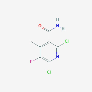 molecular formula C7H5Cl2FN2O B13663637 2,6-Dichloro-5-fluoro-4-methylnicotinamide 