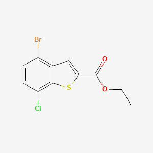 molecular formula C11H8BrClO2S B13663647 Ethyl 4-bromo-7-chlorobenzo[b]thiophene-2-carboxylate 