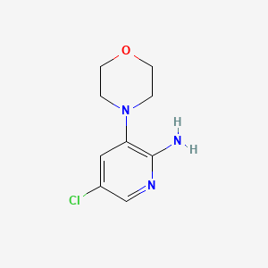 molecular formula C9H12ClN3O B13663661 5-Chloro-3-morpholinopyridin-2-amine 