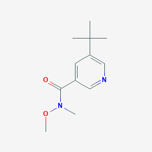 molecular formula C12H18N2O2 B13663704 5-(tert-Butyl)-N-methoxy-N-methylnicotinamide 