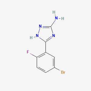 molecular formula C8H6BrFN4 B13663709 5-Amino-3-(5-bromo-2-fluorophenyl)-1H-1,2,4-triazole 