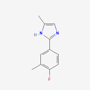molecular formula C11H11FN2 B13663718 2-(4-fluoro-3-methylphenyl)-5-methyl-1H-imidazole 
