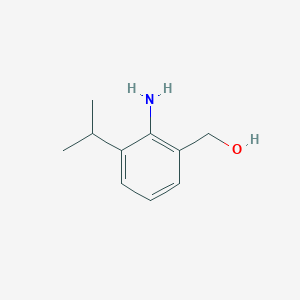 molecular formula C10H15NO B13663737 (2-Amino-3-isopropylphenyl)methanol 