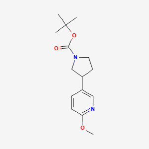 molecular formula C15H22N2O3 B13663745 5-(1-Boc-3-pyrrolidinyl)-2-methoxypyridine 