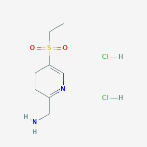 molecular formula C8H14Cl2N2O2S B13663749 (5-(Ethylsulfonyl)pyridin-2-yl)methanamine dihydrochloride 