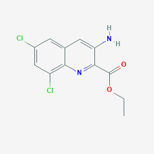 molecular formula C12H10Cl2N2O2 B13663757 Ethyl 3-amino-6,8-dichloroquinoline-2-carboxylate CAS No. 1207187-41-4