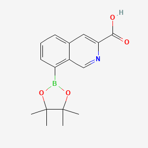 molecular formula C16H18BNO4 B13663781 8-(4,4,5,5-Tetramethyl-1,3,2-dioxaborolan-2-yl)isoquinoline-3-carboxylic acid 