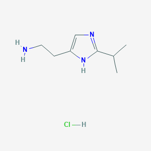 molecular formula C8H16ClN3 B13663802 2-(2-Isopropyl-1H-imidazol-4-yl)ethanamine hydrochloride 