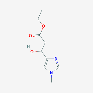 molecular formula C9H14N2O3 B13663831 Ethyl 3-Hydroxy-3-(1-methyl-4-imidazolyl)propanoate 