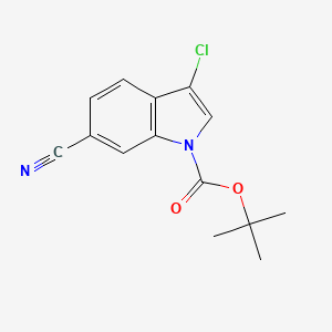 molecular formula C14H13ClN2O2 B13663858 tert-Butyl 3-chloro-6-cyano-1H-indole-1-carboxylate 