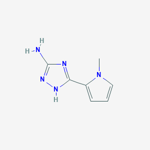 molecular formula C7H9N5 B13663866 5-Amino-3-(1-methyl-2-pyrrolyl)-1H-1,2,4-triazole 