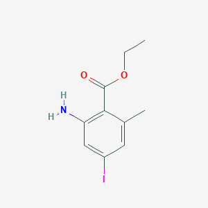 molecular formula C10H12INO2 B13663877 Ethyl 2-amino-4-iodo-6-methylbenzoate 