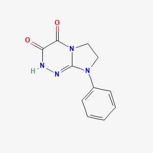 molecular formula C11H10N4O2 B1366391 8-Phenyl-2,6,7,8-tetrahydroimidazo[2,1-c][1,2,4]triazine-3,4-dione CAS No. 848892-90-0