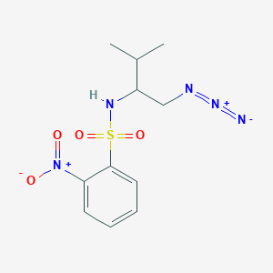molecular formula C11H15N5O4S B1366393 N-[1-(Azidomethyl)-2-methylpropyl]-2-nitrobenzenesulfonamide 