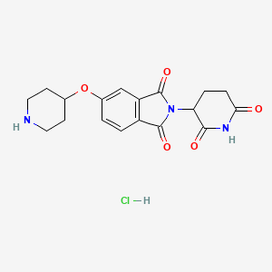molecular formula C18H20ClN3O5 B13663965 2-(2,6-Dioxo-3-piperidyl)-5-(4-piperidyloxy)isoindoline-1,3-dione Hydrochloride 
