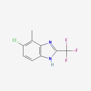 molecular formula C9H6ClF3N2 B13664015 Benzimidazole, 5-chloro-4-methyl-2-(trifluoromethyl)- CAS No. 89427-03-2