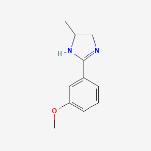 molecular formula C11H14N2O B13664025 2-(3-Methoxyphenyl)-5-methyl-4,5-dihydroimidazole 