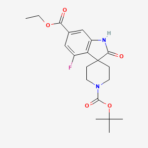 molecular formula C20H25FN2O5 B13664027 1'-tert-Butyl 6-ethyl 4-fluoro-2-oxospiro[indoline-3,4'-piperidine]-1',6-dicarboxylate 