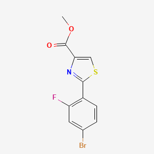 molecular formula C11H7BrFNO2S B13664035 Methyl 2-(4-Bromo-2-fluorophenyl)thiazole-4-carboxylate 