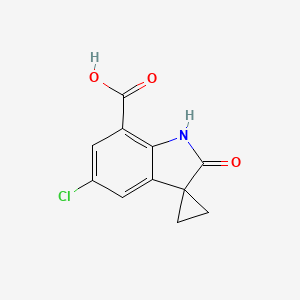 molecular formula C11H8ClNO3 B13664041 5'-Chloro-2'-oxospiro[cyclopropane-1,3'-indoline]-7'-carboxylic Acid 