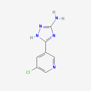 molecular formula C7H6ClN5 B13664093 5-Amino-3-(5-chloro-3-pyridyl)-1H-1,2,4-triazole 