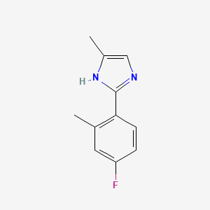 molecular formula C11H11FN2 B13664165 2-(4-Fluoro-2-methylphenyl)-5-methyl-1H-imidazole 