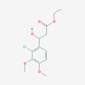 molecular formula C13H17ClO5 B13664172 Ethyl 3-(2-chloro-3,4-dimethoxyphenyl)-3-hydroxypropanoate 