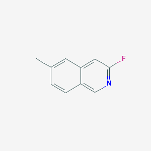 molecular formula C10H8FN B13664196 3-Fluoro-6-methylisoquinoline 
