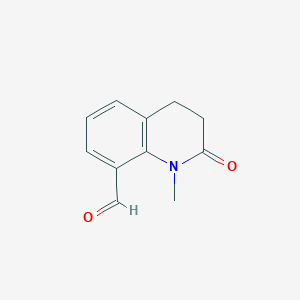 molecular formula C11H11NO2 B13664197 1-Methyl-2-oxo-1,2,3,4-tetrahydroquinoline-8-carbaldehyde 