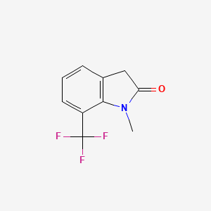 molecular formula C10H8F3NO B13664225 1-Methyl-7-(trifluoromethyl)indolin-2-one 